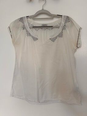 Hunkydory Stockholm White Summer Cotton Blouse Top. Size M.